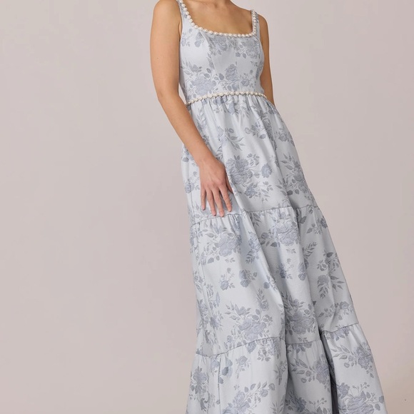 Revelry Dresses & Skirts - Revelry Light Blue Floral Empire Waist Maxi Dress